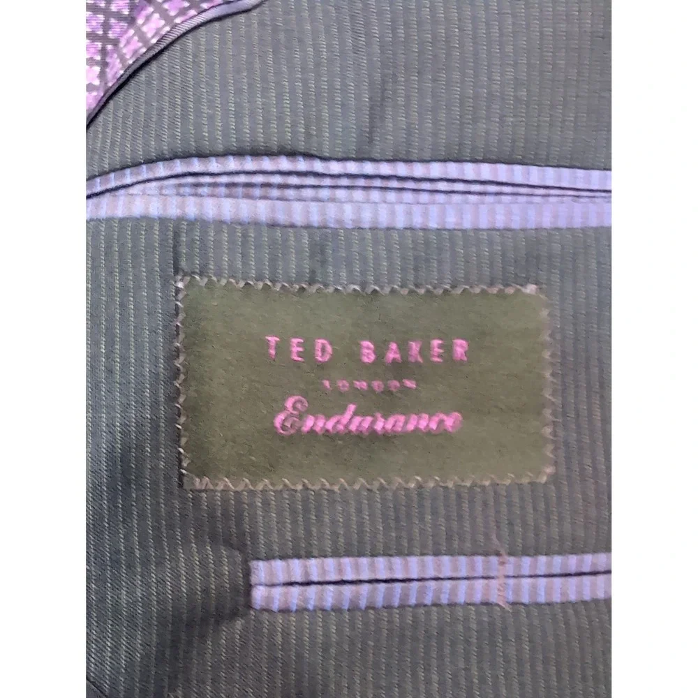 Ted Baker London Endurance Mens 42R Navy Blue Pinstripe 100% Wool Blazer TBA3121